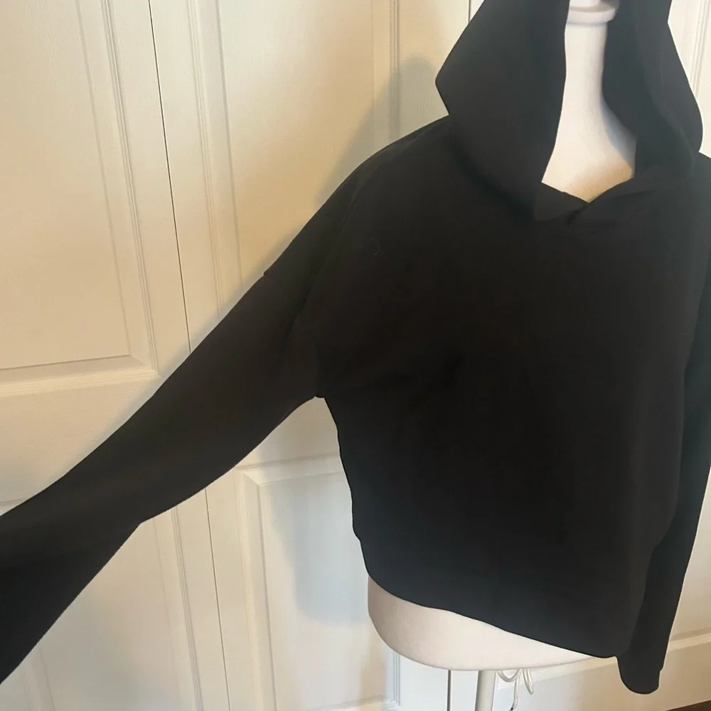 Sage Black Boxy Hooded Sweatshirt